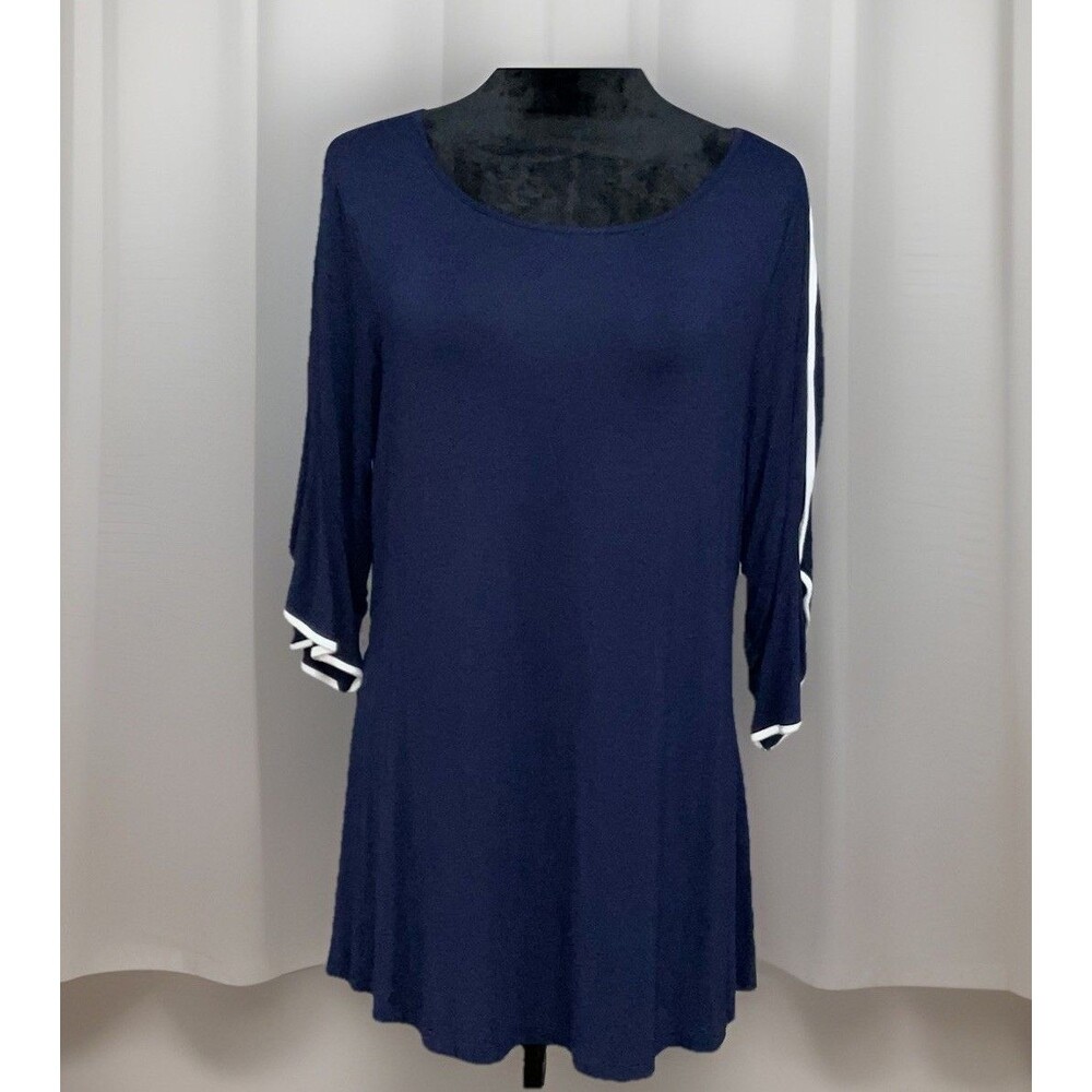 Cable & Gauge Women's Navy A-Line Swing Tunic Top Size XL